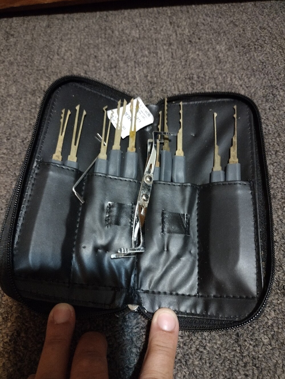 Complete Black Lock Pick Set with Zipper Case - Men Accessories